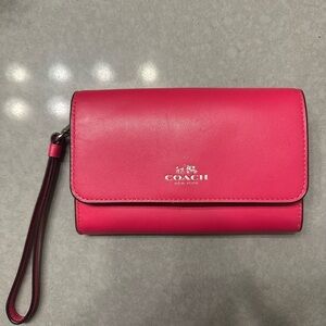 Coach Vibrant Pink Wristlet Clutch